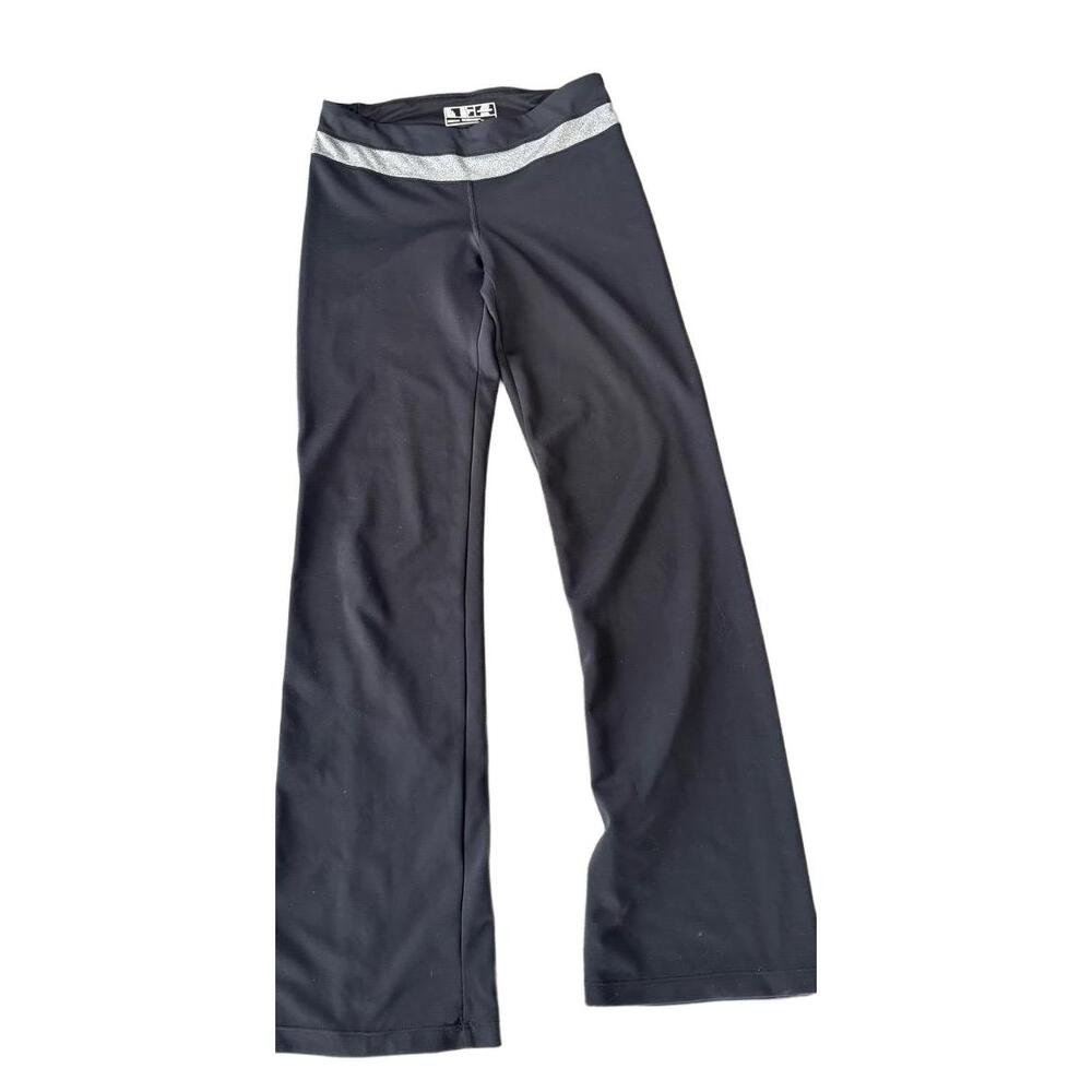 New Balance Legging Womens Size US Small Black Flared Gray Waistband Stretch